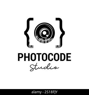 photography / camera Logo - Photo code logo design vector Stock Vector