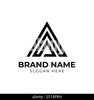 letter A triangle logo design. vector Stock Vector