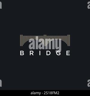bridge crossing logo design template Stock Vector