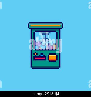 Pixel art Claw Machine game asset design Stock Vector