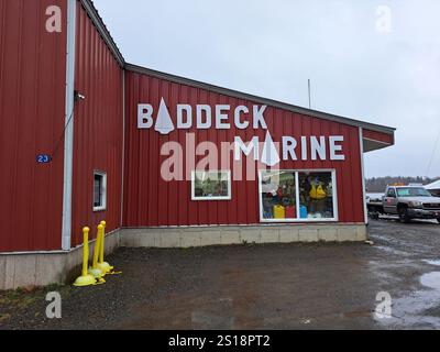 Baddeck Marine sign in Nova Scotia, Canada Stock Photo - Alamy