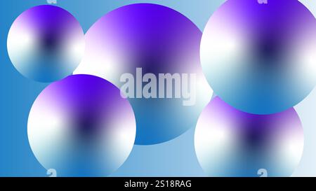 Abstract background wallpaper with purple sky blue and white glossy objects with top surface Stock Vector