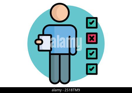 Accountability icon. colored outline icon style. icon related to charity. donation elements vector illustration Stock Vector