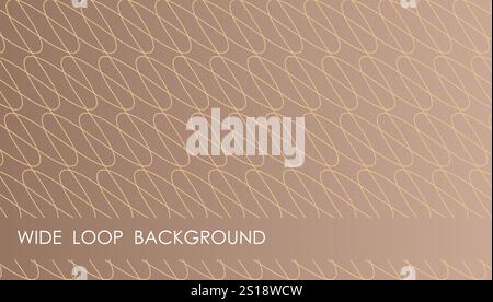 Horizontal wide loops abstract background with beige thin lines, cover, site presentation in HD format. UI template layout for web design of internet Stock Vector