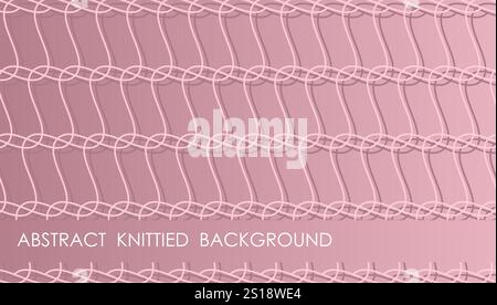 Horizontal fiber pink abstract background with loops of wool thread, cover, site presentation in HD format. UI template layout for web design of inter Stock Vector