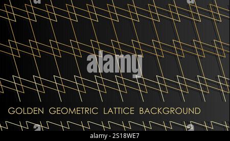 Horizontal golden lattice abstract background with thread weaving ornate gradient, cover, site presentation in HD format. UI template layout for web d Stock Vector