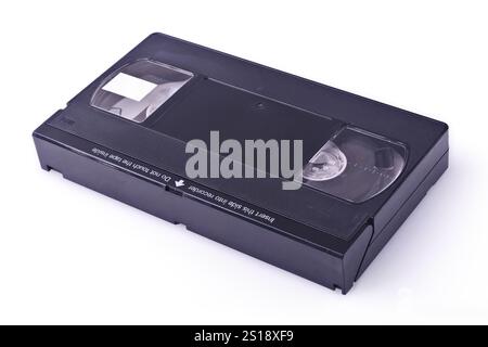 Video cassette tape isolated on white background. Stock Photo