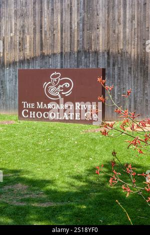 The Margaret River Chocolate Company sign outside their factory and shop, Metricup, Western Australia Stock Photo