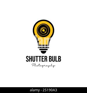 shutter light bulb camera logo design icon Stock Vector