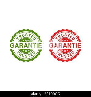 Trusted Garantie stamp, label, sticker vector icon sign Stock Vector