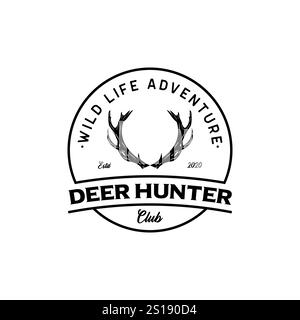 deer logo designs inspirations, hunting club logo Stock Vector