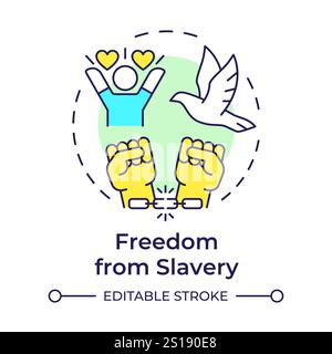 Slavery freedom multi color concept icon Stock Vector