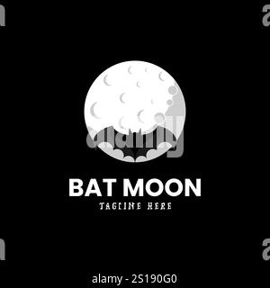 Bat moon logo icon vector design inspiration Stock Vector