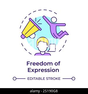 Expression freedom multi color concept icon Stock Vector