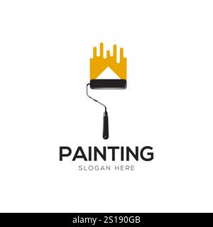House painting logo design template Stock Vector