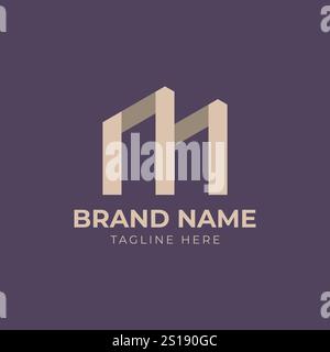 Abstract letter M logotype. Modern logo idea sign. Universal emblem vector icon. Stock Vector