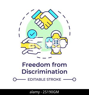 Discrimination freedom multi color concept icon Stock Vector