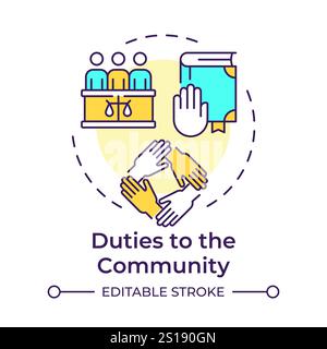 Community duties multi color concept icon Stock Vector