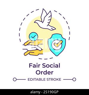 Fair social order multi color concept icon Stock Vector