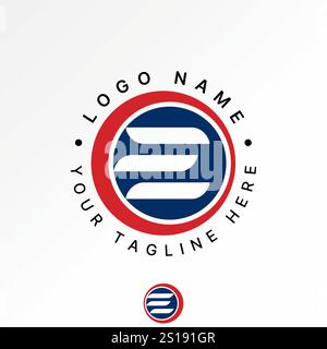 Logo design graphic concept creative premium vector stock image graphic 3 swoosh speed initial E font circle 3D shadow monogram typography sport tech Stock Vector