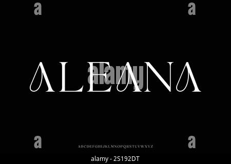 Elegant unique serif alphabet display font vector illustration for branding design Stock Vector