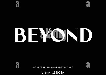 Strong elegant sans serif alphabet display font vector clean high contrast typeface Stock Vector