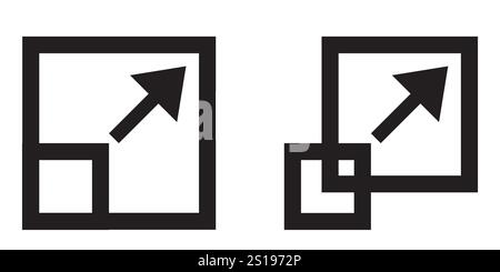Full screen and exit full screen icon set Stock Vector