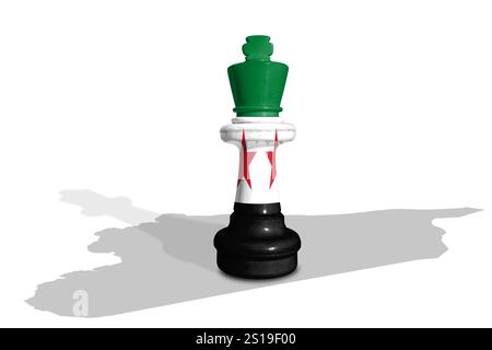 Chess made from Syrian flag on a Syrian map Stock Photo