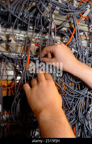 computer network and worldwide online connection in the digital age computer network and online connection Stock Photo