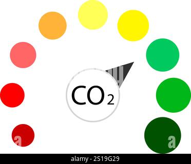 Indicator meter toxic or smoke, clean environmental, measurement gas monitoring, smog diagram icon, measuring exhaust, vector illustration Stock Vector