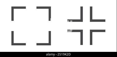 Full screen icon interface menu cursor bitton, application size control pointer. Web ui line navigation maximize or minimaze icon. App arrow. Enter or exit. Vector illustration Stock Vector