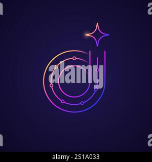 Artificial intelligence logo design with AI letters in neon round style and multicolor gradient. Minimalistic modern business style. Vector 3d illustr Stock Vector