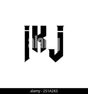 IKJ letter logo design for technology company. IKJ logo design black ...