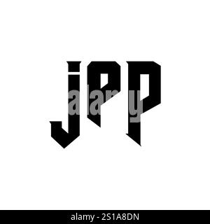 JPP letter logo design for technology company. JPP logo design black ...