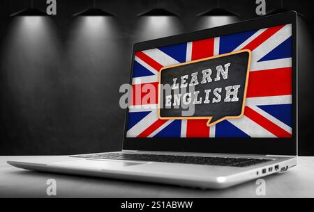 Learn English Language - slogan written on laptop Stock Photo