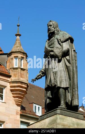 Germany, Bavaria, Franconia, Nuremberg, Old town, Alfred Durer square, Statue of Albrecht Dürer Stock Photo