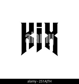 KIX letter logo design for technology company. KIX logo design black ...