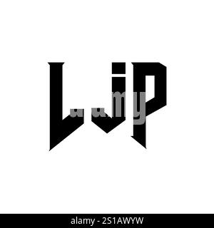 LJP letter logo design for technology company. LJP logo design black ...