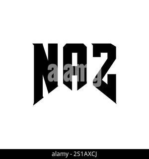 NAZ letter logo design for technology company. NAZ logo design black ...