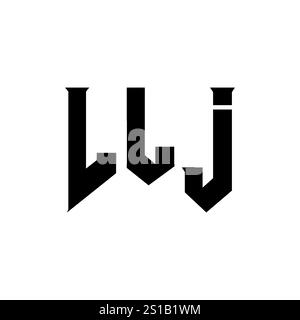 LLJ letter logo design for technology company. LLJ logo design black and white color combination. LLJ logo, LLJ vector, LLJ design, LLJ icon, LLJ alph Stock Vector