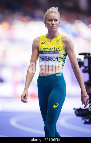 Eleanor Patterson participating in the high jump at the Paris 2024 Olympic Games. Stock Photo