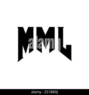 MML letter logo design for technology company. MML logo design black ...