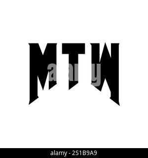 MTW letter logo design for technology company. MTW logo design black ...
