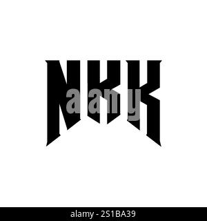 NKK letter logo design for technology company. NKK logo design black and white color combination. NKK logo, NKK vector, NKK design, NKK icon, NKK alph Stock Vector