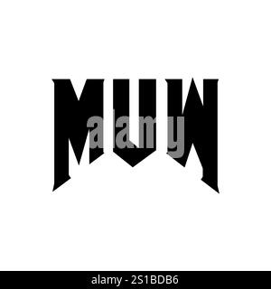 MUW letter logo design for technology company. MUW logo design black ...