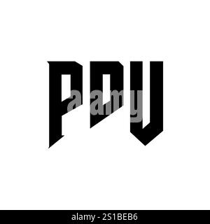 PDU letter logo design for technology company. PDU logo design black ...