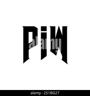 PIW letter logo design for technology company. PIW logo design black ...