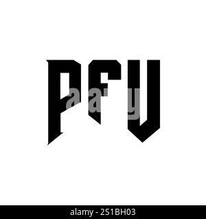 PFU letter logo design for technology company. PFU logo design black ...