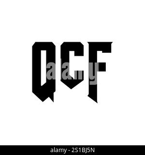 QCF letter logo design for technology company. QCF logo design black ...