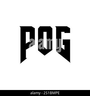 POG letter logo design for technology company. POG logo design black ...